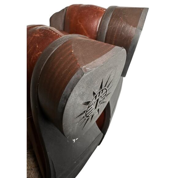 Think! Shoes Womens 6 Sz 36 Brown Leather Slip On Clogs Loafers Comfort Career - Picture 8 of 16